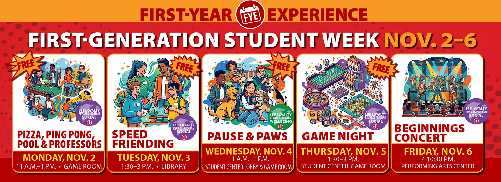 First-Generation Student Week: November 2-6.