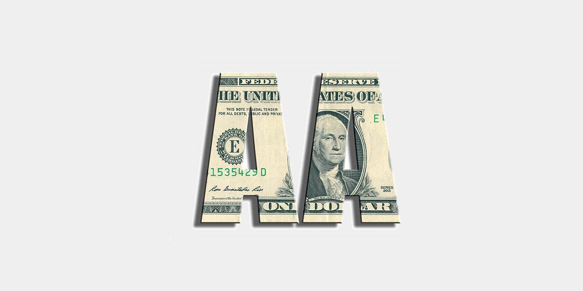 Concept art of dollar bills folded to spell AA