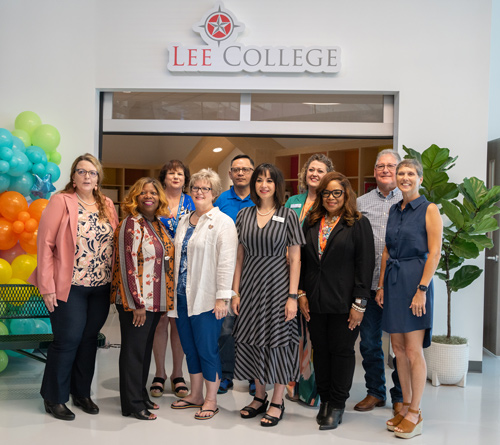 Lee College administration members attend the opening