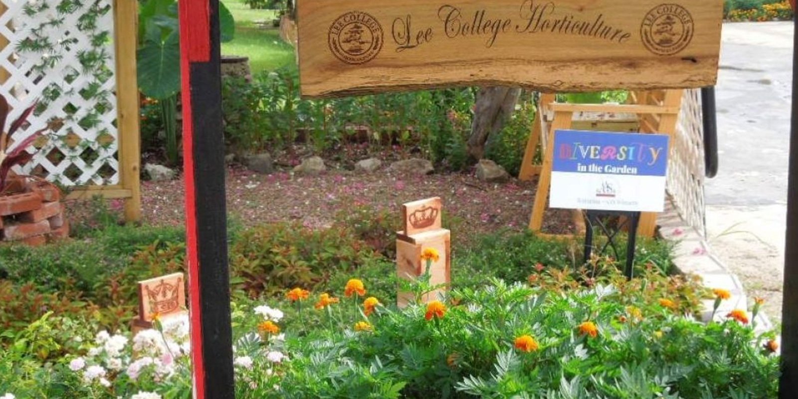 A photo of a Lee College garden entered in the contest.
