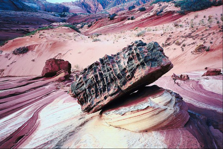 Rock formations in desert mountain