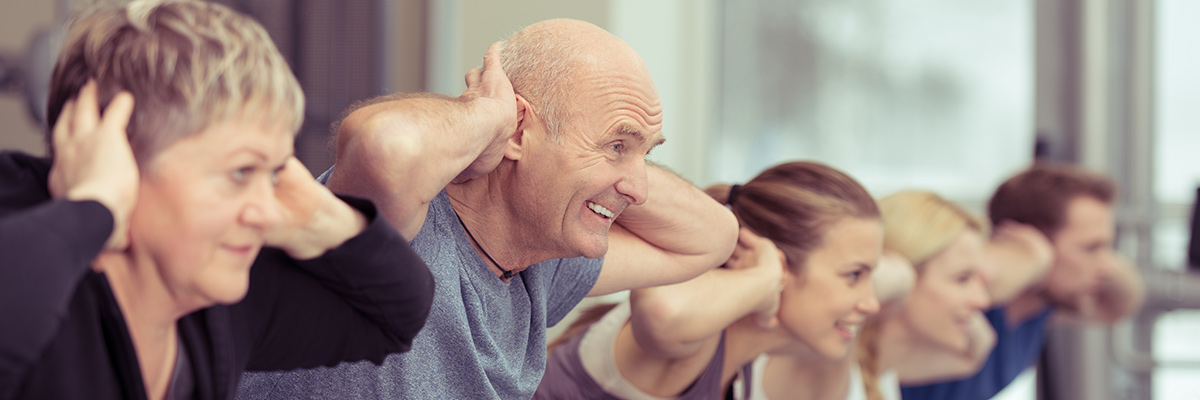 Seniors in an exercise class